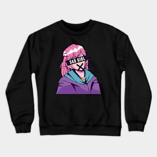 Sad Anime Girl Crewneck Sweatshirt